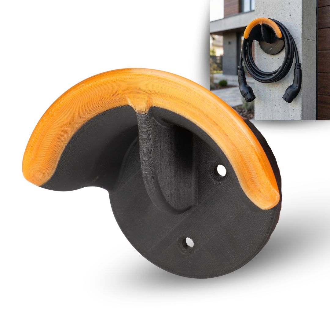 Suport cablu încărcare auto, Runic Studio, Robust, 150x80 mm, Negru 1 Suport cablu incarcare auto cu design robust, latime de 150 mm pentru cabluri trifazate